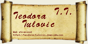 Teodora Tulović vizit kartica